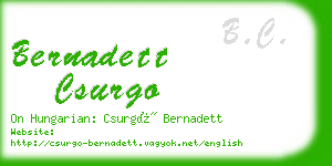 bernadett csurgo business card